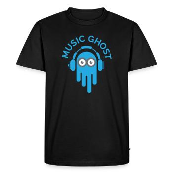 music ghost icon logo icon funny ghost music - Men's Premium Organic T-Shirt - black - Front - Nico (187cm)