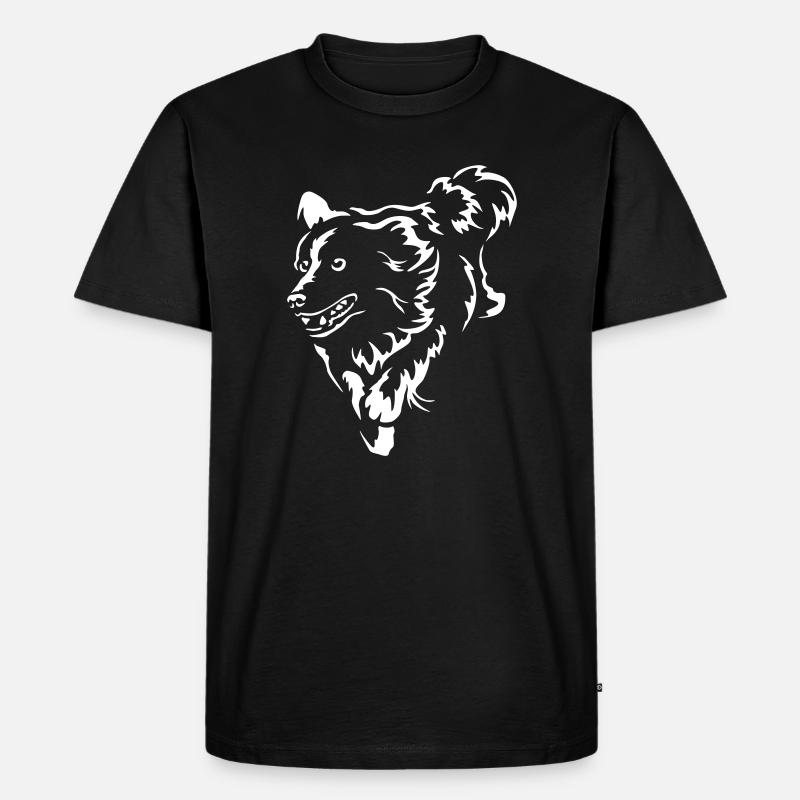 Border Collie "Black Edition" - Männer Premium Bio T-Shirt - Schwarz