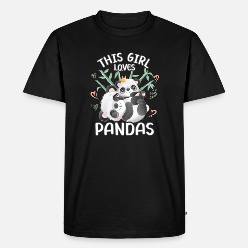 Dieses Maedchen Liebt Pandas - Männer Premium Bio T-Shirt - Schwarz