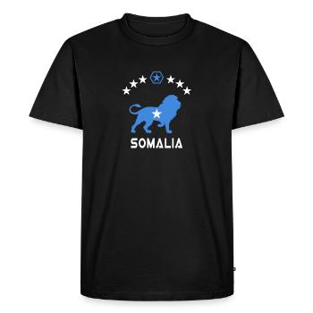 Motif lion somalien - T-shirt Premium bio Homme - noir - Devant - Nico (187cm)
