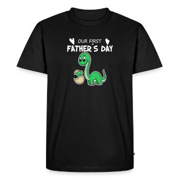 Fête des Pères - Premier cadeau de la fête des Pères - T-shirt Premium bio Homme - noir - Devant - Nico (187cm)