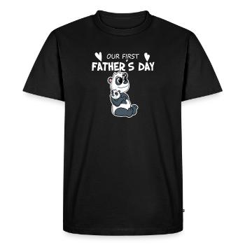 Fête des Pères - Premier cadeau de la fête des Pères - T-shirt Premium bio Homme - noir - Devant - Nico (187cm)