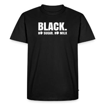 Coffee Drinking Coffee Cup Coffee Lover Saying - Men's Premium Organic T-Shirt - black - Front - Nico (187cm)