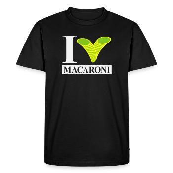 I love macaroni - Men's Premium Organic T-Shirt - black - Front - Nico (187cm)