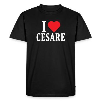 t-shirt J’adore Cesare t-shirt idée cadeau - T-shirt Premium bio Homme - noir - Devant - Nico (187cm)