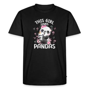 Cette fille aime les pandas - T-shirt Premium bio Homme - noir - Devant - Nico (187cm)