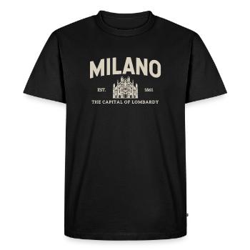 Milano Emblem Vintage City Motif - Men's Premium Organic T-Shirt - black - Front - Nico (187cm)