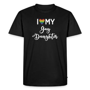 J’aime ma fille gay - T-shirt Premium bio Homme - noir - Devant - Nico (187cm)