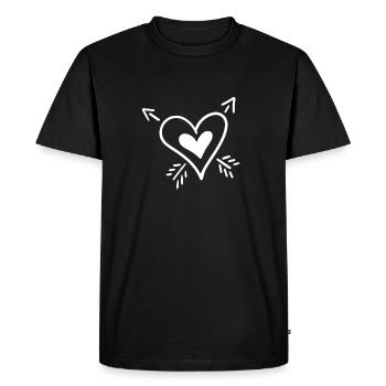 Flèche de cœur - T-shirt Premium bio Homme - noir - Devant - Nico (187cm)
