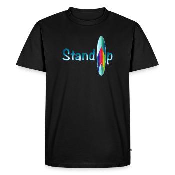 Lettrage de pagaie debout avec paddle board - T-shirt Premium bio Homme - noir - Devant - Nico (187cm)