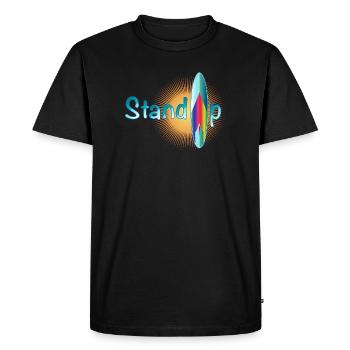 lettrage de pagayage debout ensoleillé avec planche - T-shirt Premium bio Homme - noir - Devant - Nico (187cm)