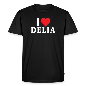 t-shirt I love Delia t-shirt gift idea - Men's Premium Organic T-Shirt - black - Front - Nico (187cm)