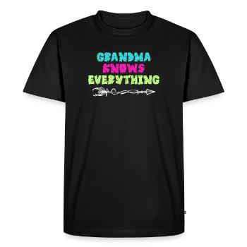 Grand-mère Grand-mère Vieille femme Déclaration - T-shirt Premium bio Homme - noir - Devant - Nico (187cm)