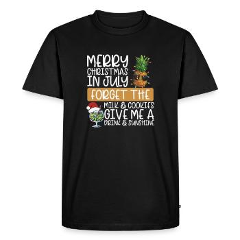 Ananas Joyeux Noël en juillet - T-shirt Premium bio Homme - noir - Devant - Nico (187cm)