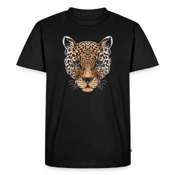 Léopard Cheetah Jaguar - T-shirt Premium bio Homme - noir - Devant - Nico (187cm)