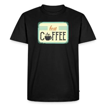 meilleur café café Icône Symbole Chers amis Logo - T-shirt Premium bio Homme - noir - Devant - Nico (187cm)