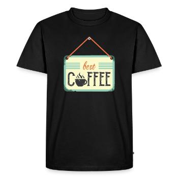 Meilleur café Icône Logo de l’icône du signe du café - T-shirt Premium bio Homme - noir - Devant - Nico (187cm)