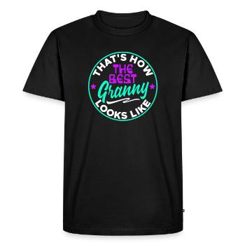 Cool Statement Meilleure grand-mère grand-enfant grand-mère - T-shirt Premium bio Homme - noir - Devant - Nico (187cm)