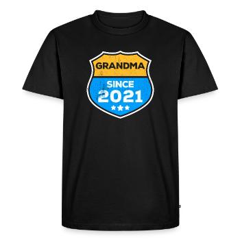 Grand-mère Grand-mère Déclaration Retraitée Grand-mère - T-shirt Premium bio Homme - noir - Devant - Nico (187cm)