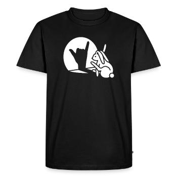 Rabbit Hand Shadow Appelez-vous! Téléphone Téléphone portable - T-shirt Premium bio Homme - noir - Devant - Nico (187cm)