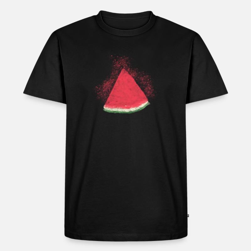 Pastèque, Pastèque, Melon, Aquarelle - T-shirt Premium bio Homme - noir
