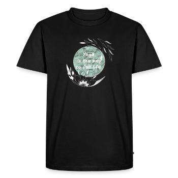 Le yoga est la clé de la vie - T-shirt Premium bio Homme - noir - Devant - Nico (187cm)