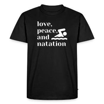 Natation humour - T-shirt Premium bio Homme - noir - Devant - Nico (187cm)