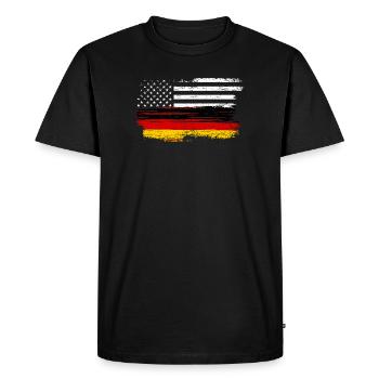 Drapeau Grunge Coup de pinceau - T-shirt Premium bio Homme - noir - Devant - Nico (187cm)