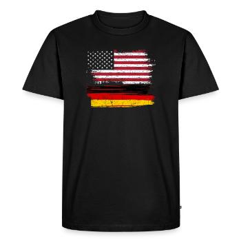 Flag Fusion : Grunge américain et allemand - T-shirt Premium bio Homme - noir - Devant - Nico (187cm)