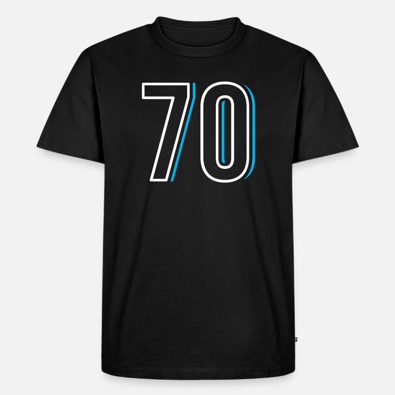 Nummer 70 - Siebzig - Männer Premium Bio T-Shirt - Schwarz