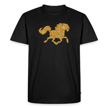 Cheval Amour Chevaux Chevaux Islandais Poulains au galop - T-shirt Premium bio Homme - noir - Devant - Nico (187cm)