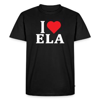 t-shirt J’adore Ela t-shirt idée cadeau - T-shirt Premium bio Homme - noir - Devant - Nico (187cm)