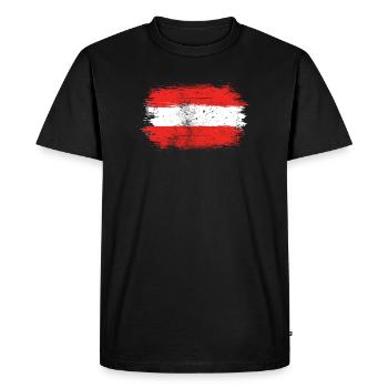 Drapeau Rouge-Blanc-Rouge Brosse - T-shirt Premium bio Homme - noir - Devant - Nico (187cm)