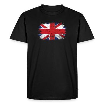 Coup de pinceau du drapeau Union Jack - T-shirt Premium bio Homme - noir - Devant - Nico (187cm)
