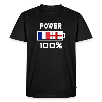 England and France power 100% - Men's Premium Organic T-Shirt - black - Front - Nico (187cm)