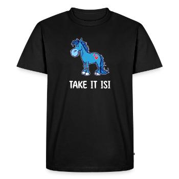 Heart Horses Pony Funny Statement Icelandic Horses - Men's Premium Organic T-Shirt - black - Front - Nico (187cm)