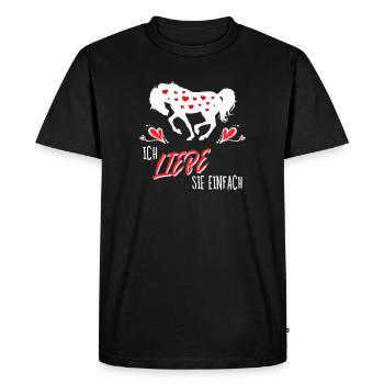 Cheval Amour Chevaux Coeur Chevaux Islandais Déclaration - T-shirt Premium bio Homme - noir - Devant - Nico (187cm)
