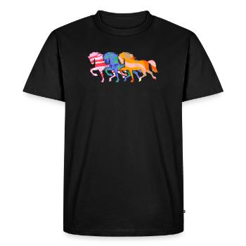 Chevaux islandais Chevaux de galop Cheval Amour Islandens - T-shirt Premium bio Homme - noir - Devant - Nico (187cm)
