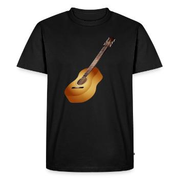 belle guitare acoustique 3D dans des tons chauds - T-shirt Premium bio Homme - noir - Devant - Nico (187cm)