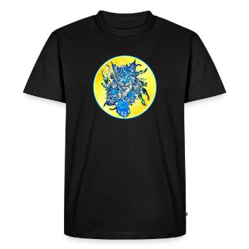 Chat lynx en liberté un chat sauvage - T-shirt Premium bio Homme - noir - Devant - Nico (187cm)