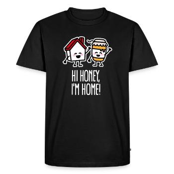 Apiculteur marié Wortspiel, Salut chérie, je suis à la maison - T-shirt Premium bio Homme - noir - Devant - Nico (187cm)
