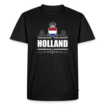 HOLLAND | Pays-Bas White Lineart - T-shirt Premium bio Homme - noir - Devant - Nico (187cm)