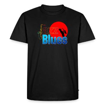 JAZZ BLUES MUSIC LOVERS - Men's Premium Organic T-Shirt - black - Front - Nico (187cm)