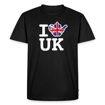 Union Jack Flag Teapot J’aime royaume-uni Royaume-Uni Britannique - T-shirt Premium bio Homme - noir - Devant - Nico (187cm)