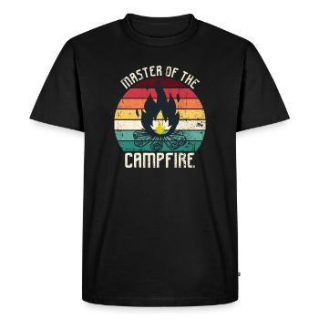Master of the Campfire - Men's Premium Organic T-Shirt - black - Front - Nico (187cm)
