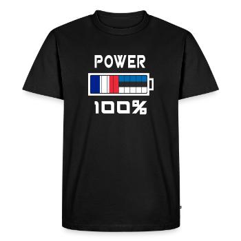 L'Estonie et la France gagnent 100 % - T-shirt Premium bio Homme - noir - Devant - Nico (187cm)