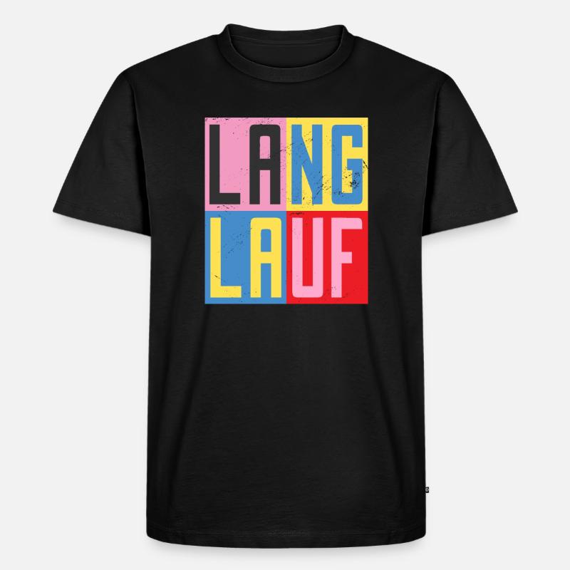 Langlauf Design - Männer Premium Bio T-Shirt - Schwarz