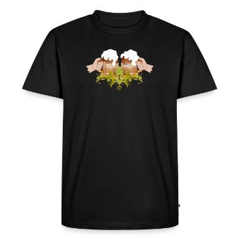 deux tasses à bière remplies pour griller Cheers - T-shirt Premium bio Homme - noir - Devant - Nico (187cm)