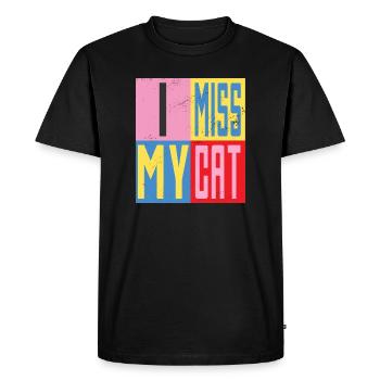 Mon chat me manque - T-shirt Premium bio Homme - noir - Devant - Nico (187cm)