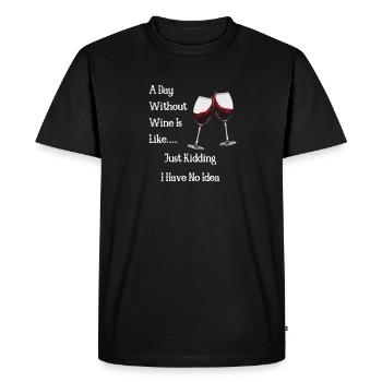 Une journée sans vin ? NON MERCI - T-shirt Premium bio Homme - noir - Devant - Nico (187cm)